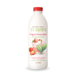 Yogurt Yumera Fresa Real (Endulzado con Stevia) - 1 Litro